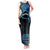 Personalised Pohnpei Nukuoro Micronesia Tank Maxi Dress Polynesian Tattoo Curves Blue Version