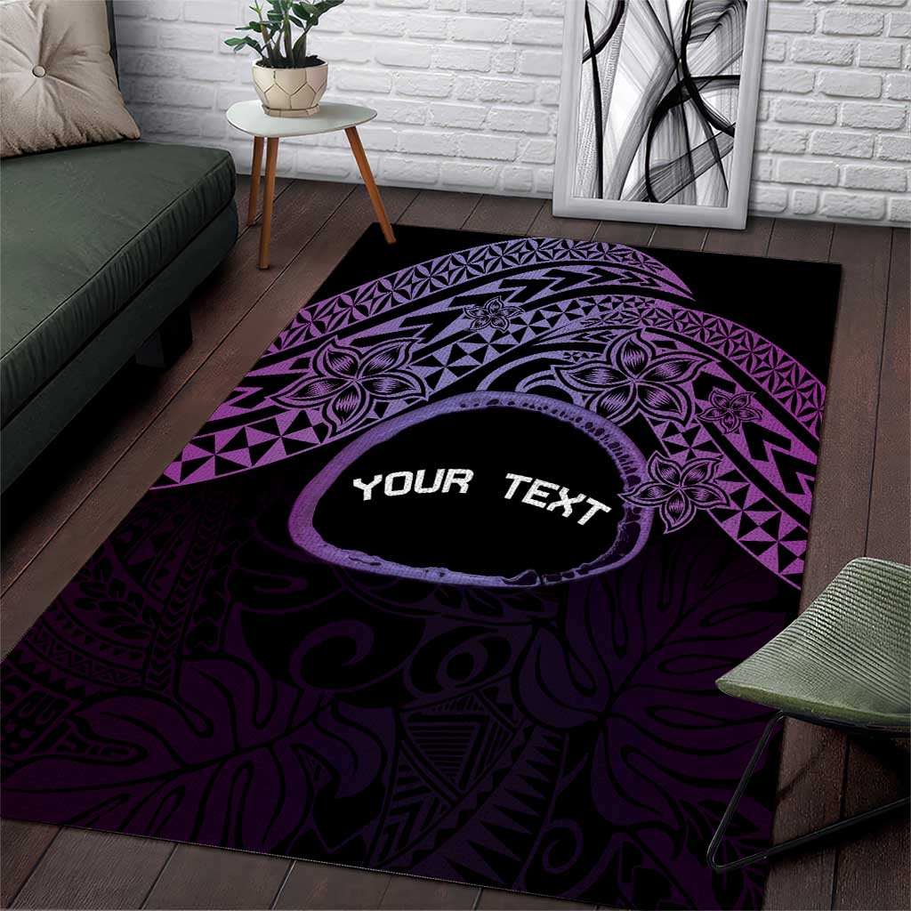 Personalised Pohnpei Nukuoro Micronesia Area Rug Polynesian Tattoo Curves Purple Version LT14 Purple - Polynesian Pride