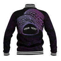 Personalised Pohnpei Nukuoro Micronesia Baseball Jacket Polynesian Tattoo Curves Purple Version LT14 - Polynesian Pride