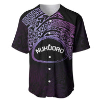 Personalised Pohnpei Nukuoro Micronesia Baseball Jersey Polynesian Tattoo Curves Purple Version LT14 Purple - Polynesian Pride