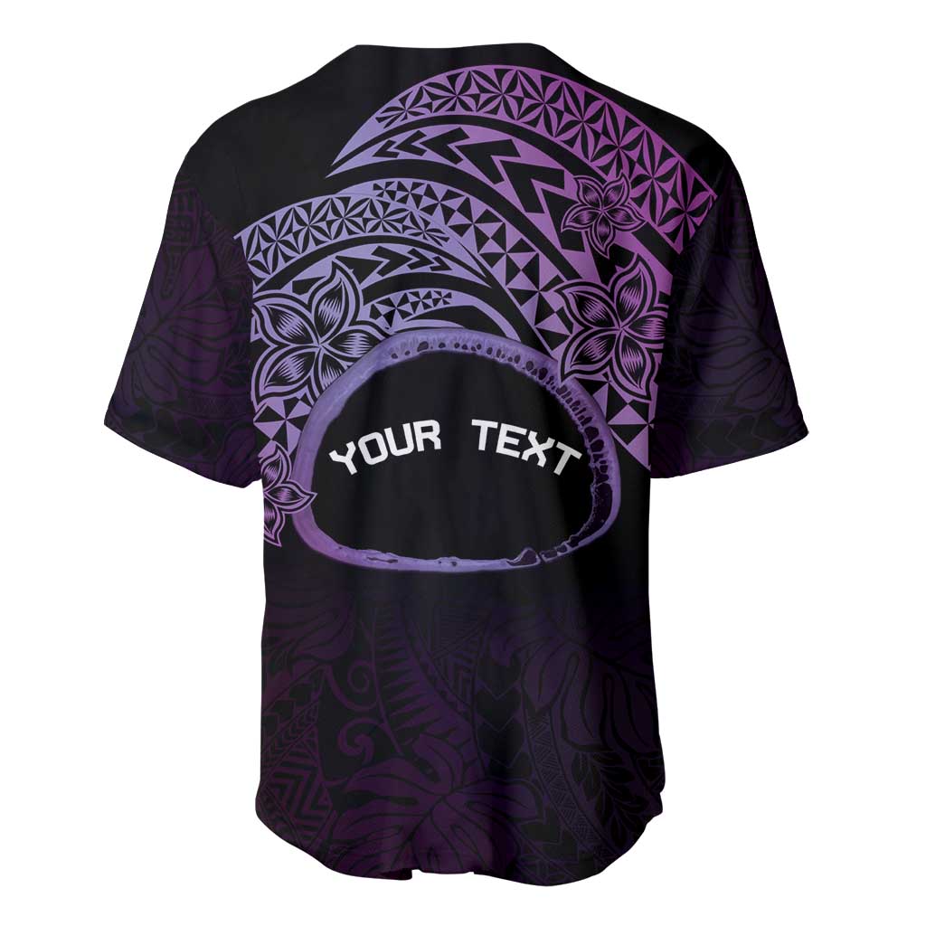 Personalised Pohnpei Nukuoro Micronesia Baseball Jersey Polynesian Tattoo Curves Purple Version LT14 - Polynesian Pride