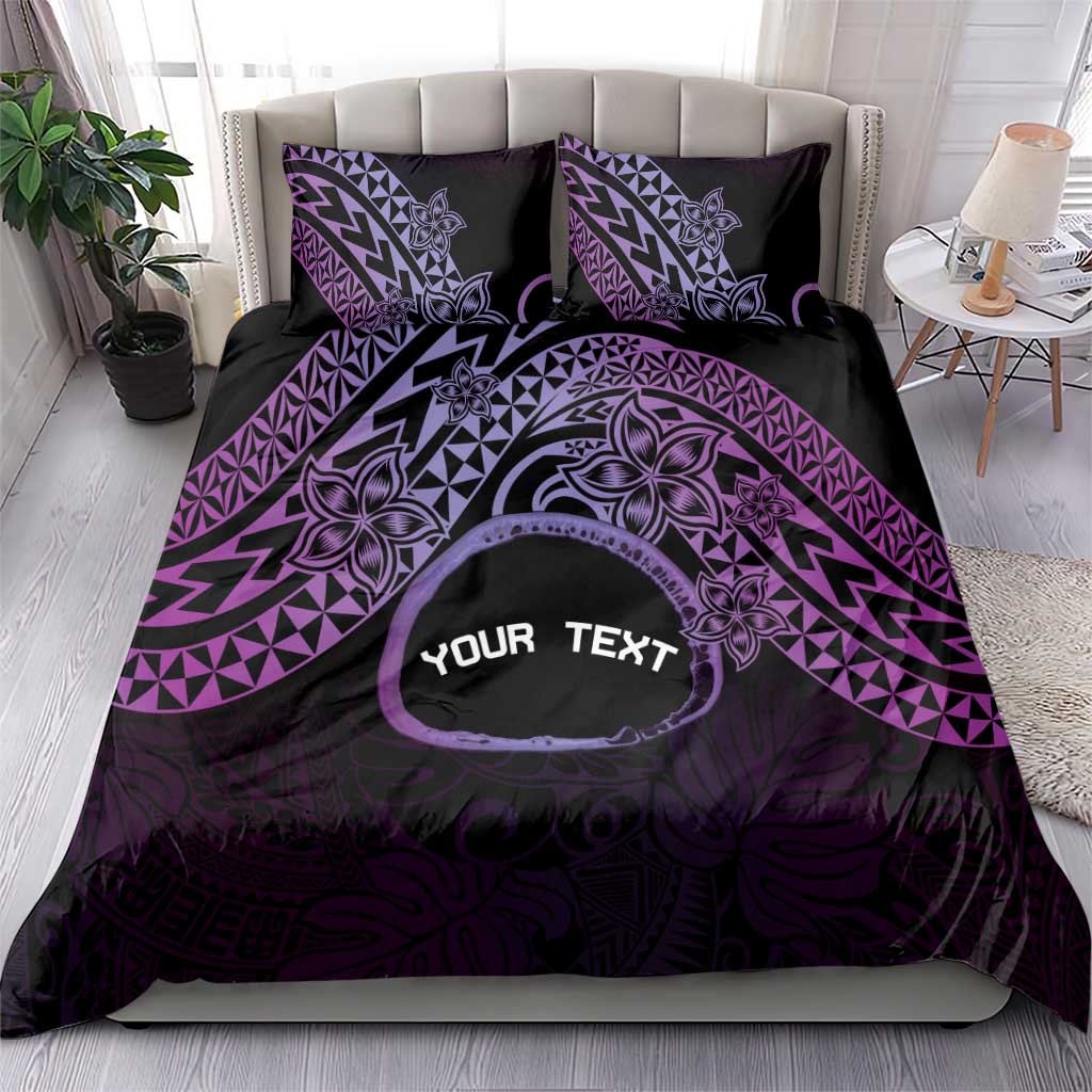 Personalised Pohnpei Nukuoro Micronesia Bedding Set Polynesian Tattoo Curves Purple Version LT14 - Polynesian Pride