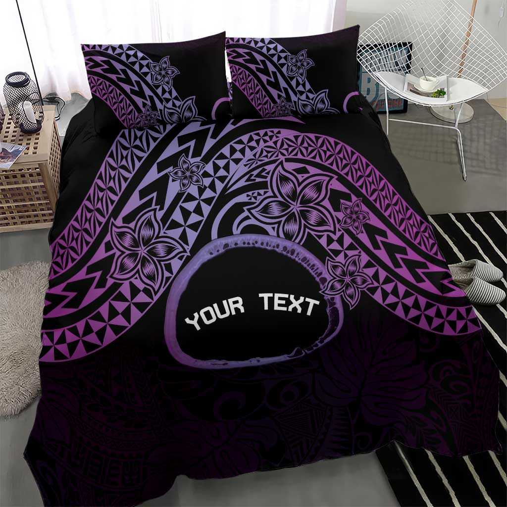 Personalised Pohnpei Nukuoro Micronesia Bedding Set Polynesian Tattoo Curves Purple Version LT14 - Polynesian Pride