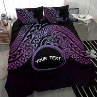 Personalised Pohnpei Nukuoro Micronesia Bedding Set Polynesian Tattoo Curves Purple Version LT14 - Polynesian Pride