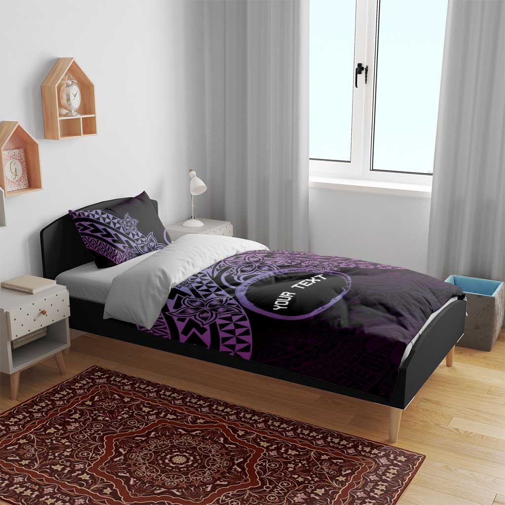 Personalised Pohnpei Nukuoro Micronesia Bedding Set Polynesian Tattoo Curves Purple Version LT14 - Polynesian Pride