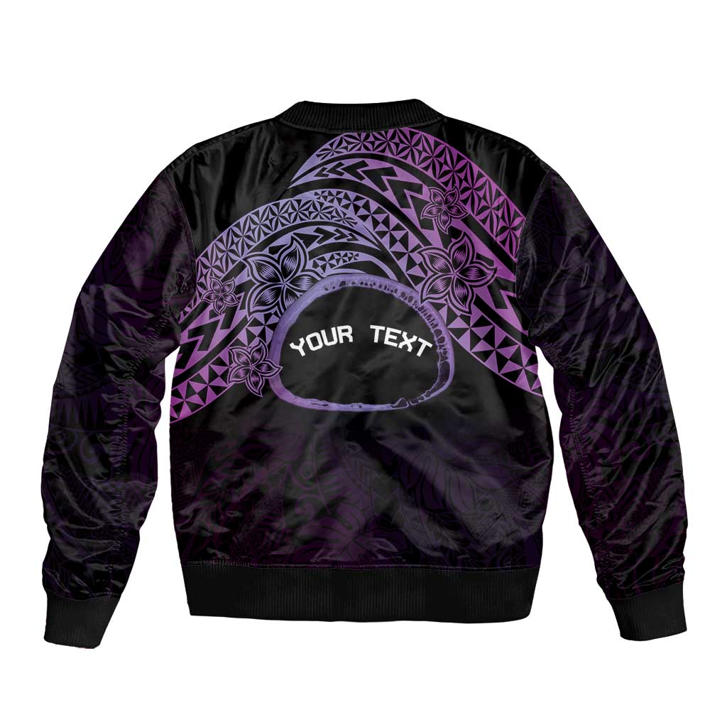 Personalised Pohnpei Nukuoro Micronesia Bomber Jacket Polynesian Tattoo Curves Purple Version LT14 - Polynesian Pride