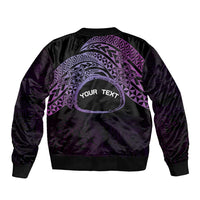 Personalised Pohnpei Nukuoro Micronesia Bomber Jacket Polynesian Tattoo Curves Purple Version LT14 - Polynesian Pride