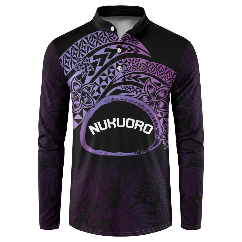 Personalised Pohnpei Nukuoro Micronesia Button Sweatshirt Polynesian Tattoo Curves Purple Version LT14 Purple - Polynesian Pride