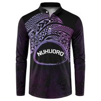 Personalised Pohnpei Nukuoro Micronesia Button Sweatshirt Polynesian Tattoo Curves Purple Version LT14 Purple - Polynesian Pride