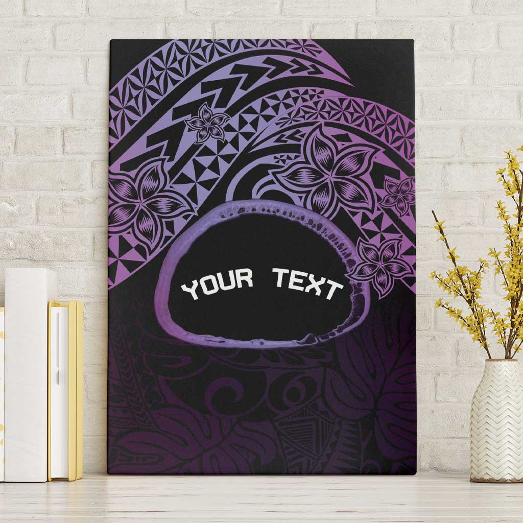 Personalised Pohnpei Nukuoro Micronesia Canvas Wall Art Polynesian Tattoo Curves Purple Version LT14 Without Frame Purple - Polynesian Pride