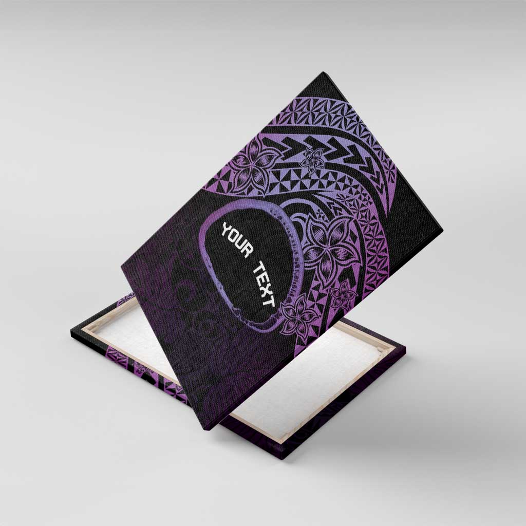 Personalised Pohnpei Nukuoro Micronesia Canvas Wall Art Polynesian Tattoo Curves Purple Version LT14 With Frame Purple - Polynesian Pride