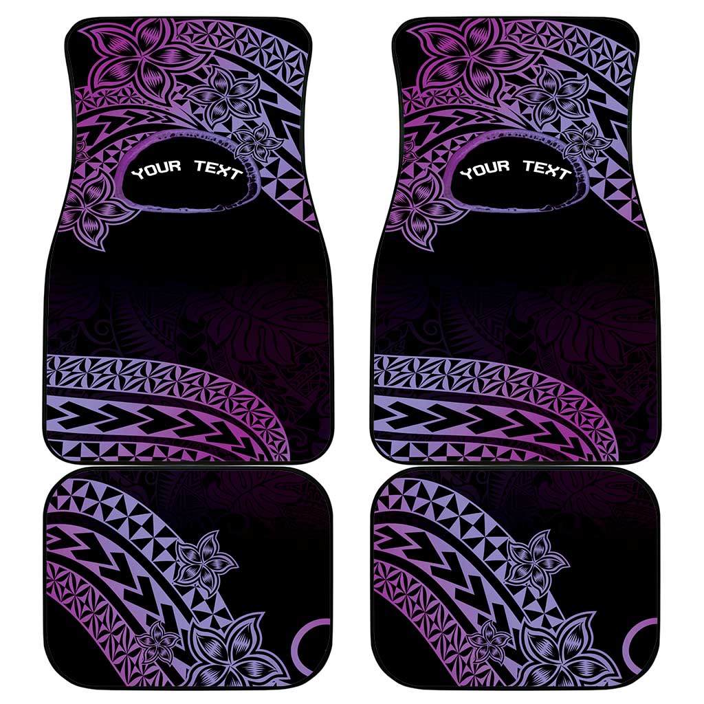 Personalised Pohnpei Nukuoro Micronesia Car Mats Polynesian Tattoo Curves Purple Version LT14 - Polynesian Pride
