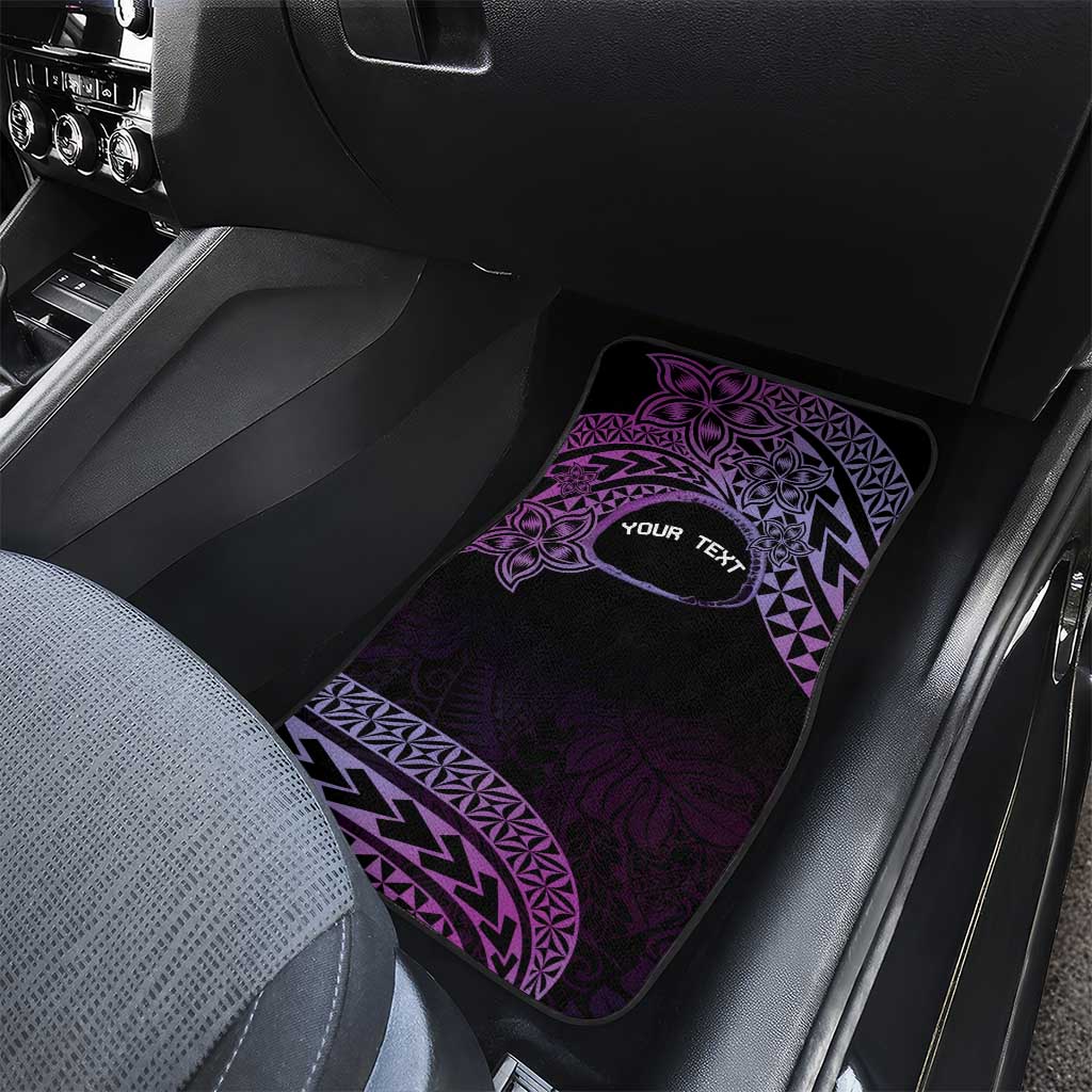 Personalised Pohnpei Nukuoro Micronesia Car Mats Polynesian Tattoo Curves Purple Version LT14 - Polynesian Pride