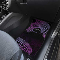 Personalised Pohnpei Nukuoro Micronesia Car Mats Polynesian Tattoo Curves Purple Version LT14 - Polynesian Pride