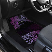 Personalised Pohnpei Nukuoro Micronesia Car Mats Polynesian Tattoo Curves Purple Version LT14 - Polynesian Pride
