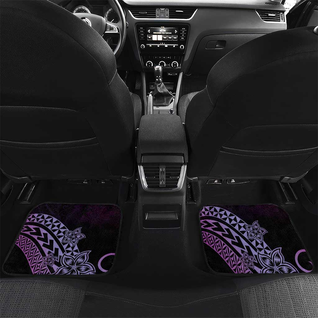 Personalised Pohnpei Nukuoro Micronesia Car Mats Polynesian Tattoo Curves Purple Version LT14 Set 2pcs - Back Purple - Polynesian Pride