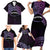 Personalised Pohnpei Nukuoro Micronesia Family Matching Short Sleeve Bodycon Dress and Hawaiian Shirt Polynesian Tattoo Curves Purple Version