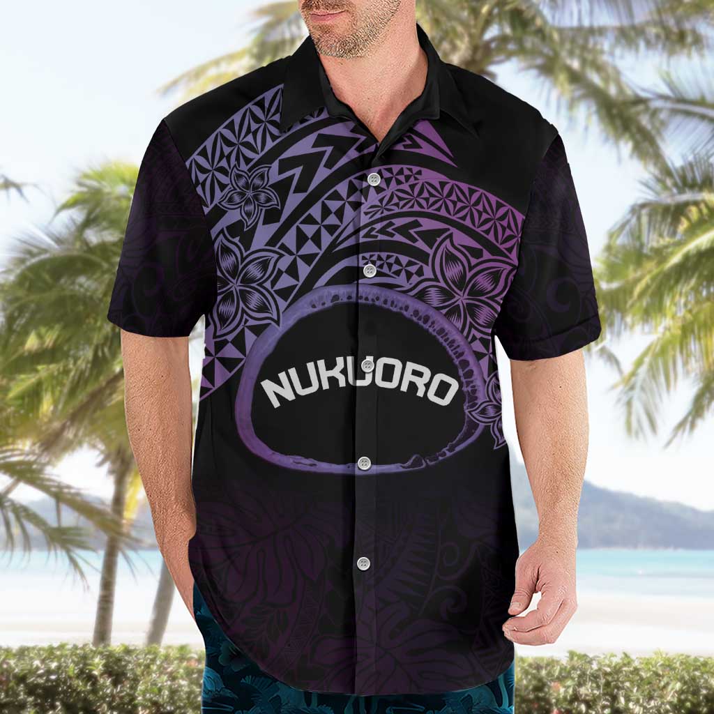 Personalised Pohnpei Nukuoro Micronesia Hawaiian Shirt Polynesian Tattoo Curves Purple Version LT14 - Polynesian Pride