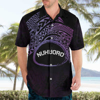 Personalised Pohnpei Nukuoro Micronesia Hawaiian Shirt Polynesian Tattoo Curves Purple Version LT14 - Polynesian Pride