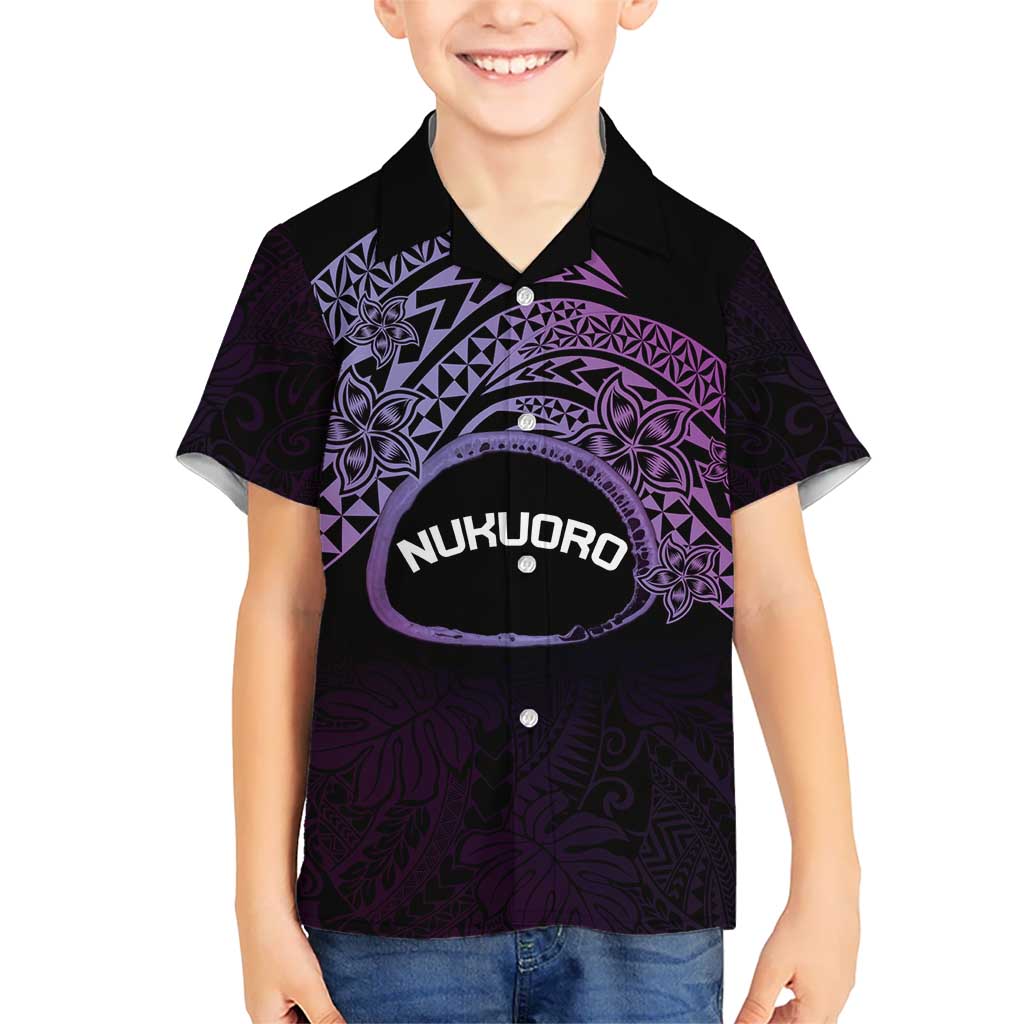 Personalised Pohnpei Nukuoro Micronesia Hawaiian Shirt Polynesian Tattoo Curves Purple Version LT14 - Polynesian Pride