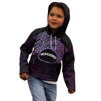 Personalised Pohnpei Nukuoro Micronesia Kid Hoodie Polynesian Tattoo Curves Purple Version LT14 - Polynesian Pride
