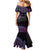 Personalised Pohnpei Nukuoro Micronesia Mermaid Dress Polynesian Tattoo Curves Purple Version