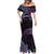 Personalised Pohnpei Nukuoro Micronesia Mermaid Dress Polynesian Tattoo Curves Purple Version