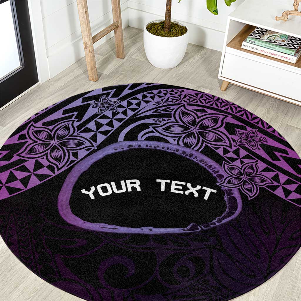 Personalised Pohnpei Nukuoro Micronesia Round Carpet Polynesian Tattoo Curves Purple Version LT14 Purple - Polynesian Pride