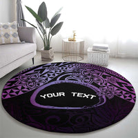 Personalised Pohnpei Nukuoro Micronesia Round Carpet Polynesian Tattoo Curves Purple Version LT14 - Polynesian Pride