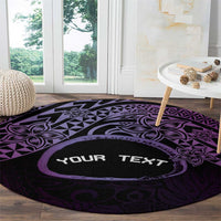 Personalised Pohnpei Nukuoro Micronesia Round Carpet Polynesian Tattoo Curves Purple Version LT14 - Polynesian Pride