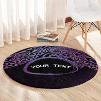 Personalised Pohnpei Nukuoro Micronesia Round Carpet Polynesian Tattoo Curves Purple Version LT14 - Polynesian Pride