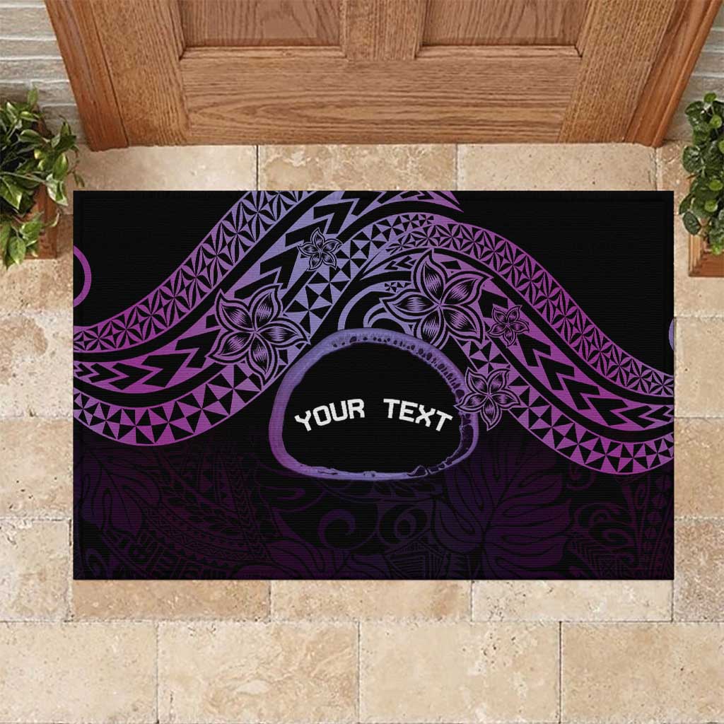 Personalised Pohnpei Nukuoro Micronesia Rubber Doormat Polynesian Tattoo Curves Purple Version LT14 Purple - Polynesian Pride