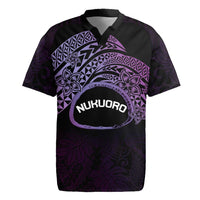 Personalised Pohnpei Nukuoro Micronesia Rugby Jersey Polynesian Tattoo Curves Purple Version LT14 Purple - Polynesian Pride