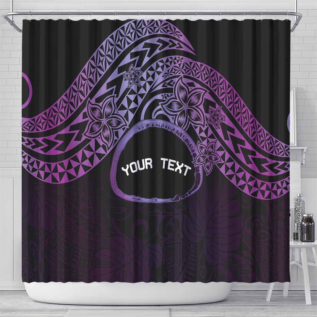 Personalised Pohnpei Nukuoro Micronesia Shower Curtain Polynesian Tattoo Curves Purple Version LT14 - Polynesian Pride