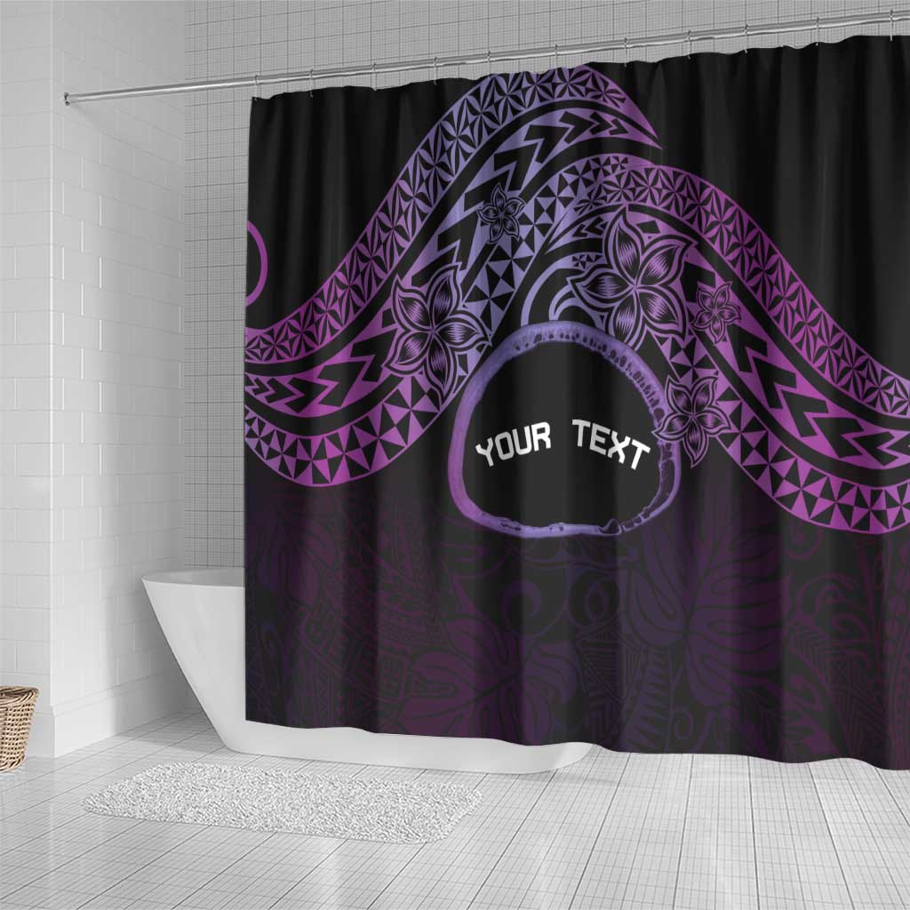 Personalised Pohnpei Nukuoro Micronesia Shower Curtain Polynesian Tattoo Curves Purple Version LT14 - Polynesian Pride