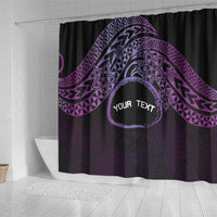 Personalised Pohnpei Nukuoro Micronesia Shower Curtain Polynesian Tattoo Curves Purple Version LT14 - Polynesian Pride