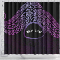 Personalised Pohnpei Nukuoro Micronesia Shower Curtain Polynesian Tattoo Curves Purple Version LT14 - Polynesian Pride