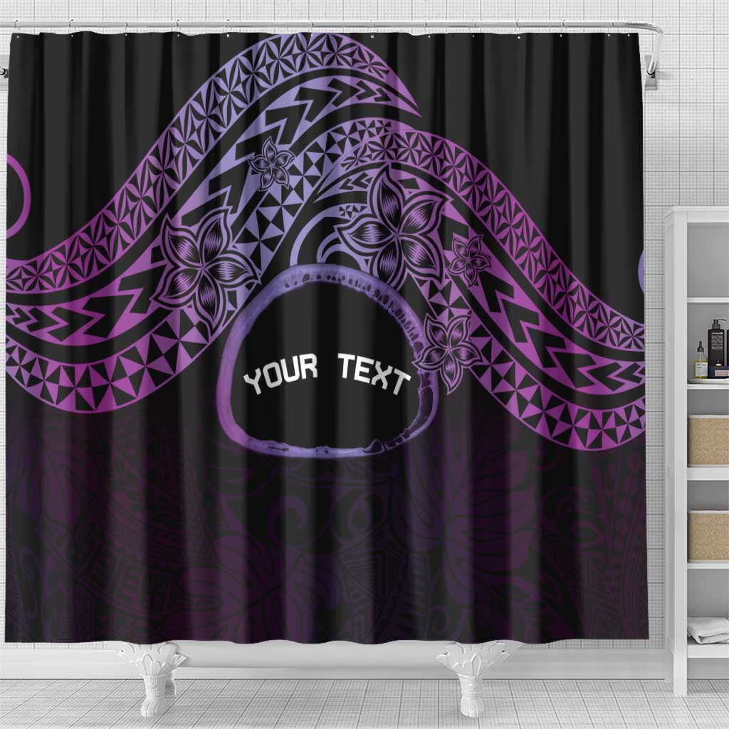 Personalised Pohnpei Nukuoro Micronesia Shower Curtain Polynesian Tattoo Curves Purple Version LT14 - Polynesian Pride