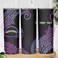 Personalised Pohnpei Nukuoro Micronesia Skinny Tumbler Polynesian Tattoo Curves Purple Version LT14 - Polynesian Pride
