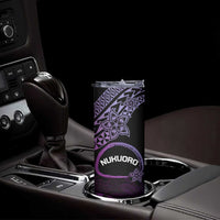 Personalised Pohnpei Nukuoro Micronesia Skinny Tumbler Polynesian Tattoo Curves Purple Version LT14 - Polynesian Pride