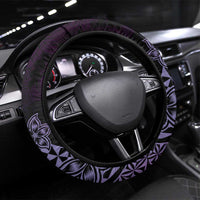 Pohnpei Nukuoro Micronesia Steering Wheel Cover Polynesian Tattoo Curves Purple Version LT14 Universal Fit Purple - Polynesian Pride