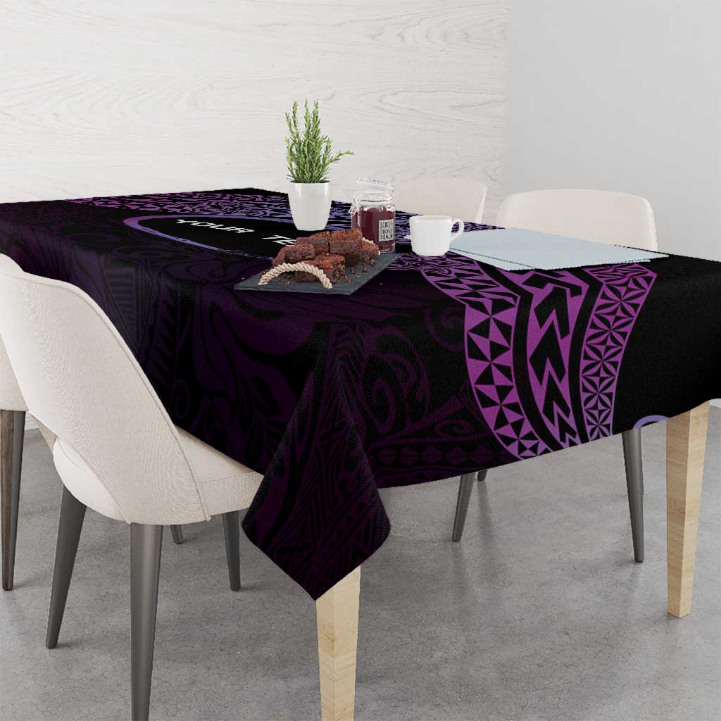 Personalised Pohnpei Nukuoro Micronesia Tablecloth Polynesian Tattoo Curves Purple Version LT14 - Polynesian Pride