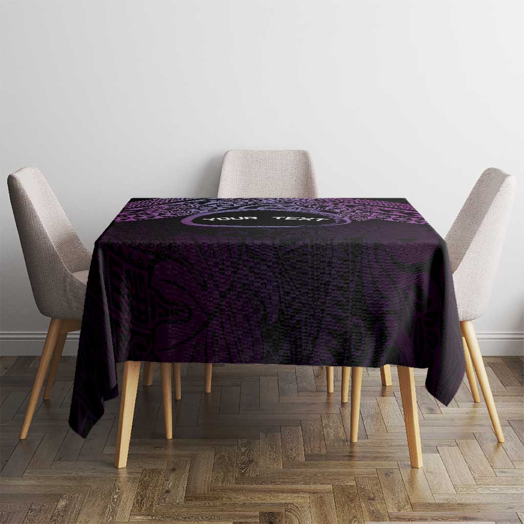 Personalised Pohnpei Nukuoro Micronesia Tablecloth Polynesian Tattoo Curves Purple Version LT14 - Polynesian Pride