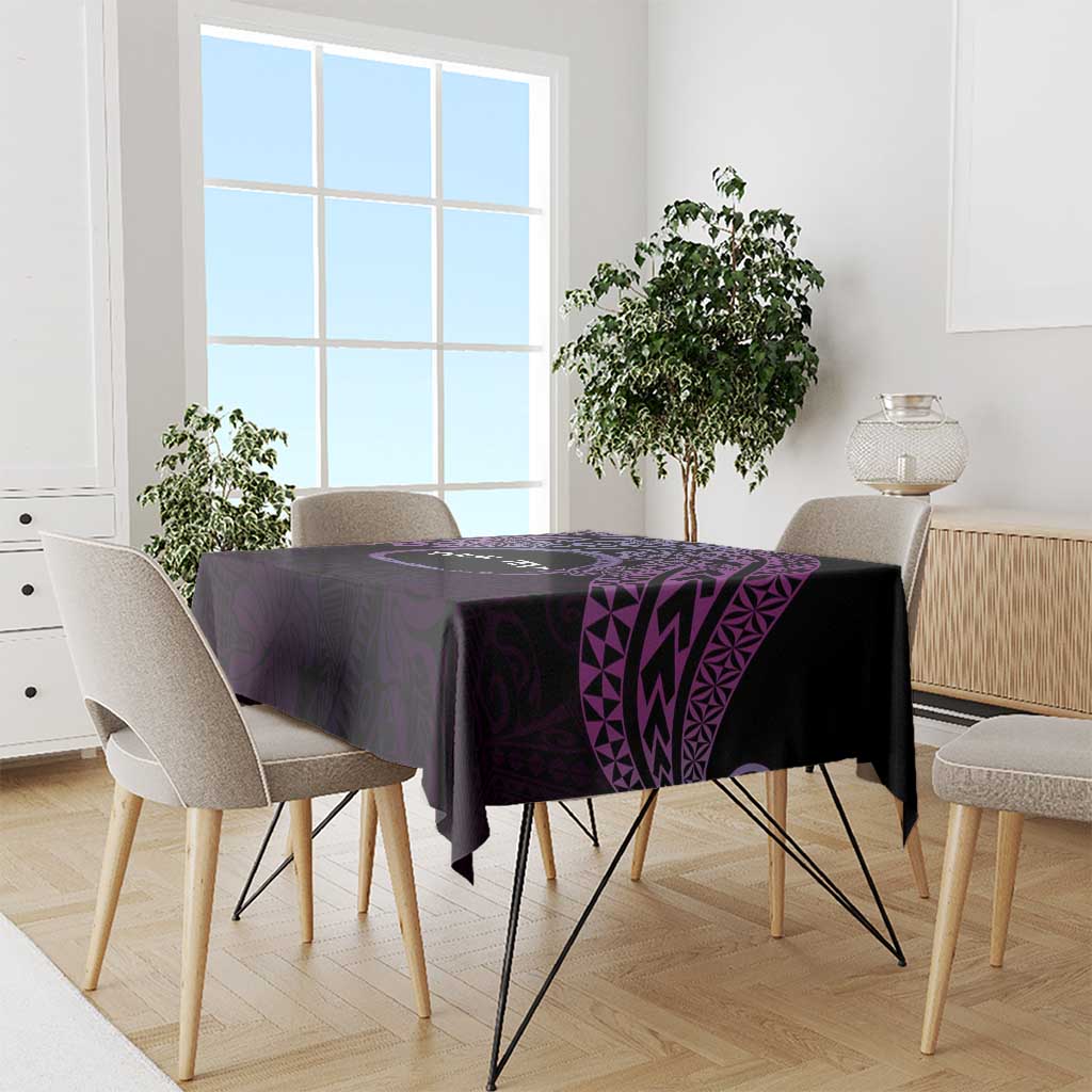 Personalised Pohnpei Nukuoro Micronesia Tablecloth Polynesian Tattoo Curves Purple Version LT14 - Polynesian Pride