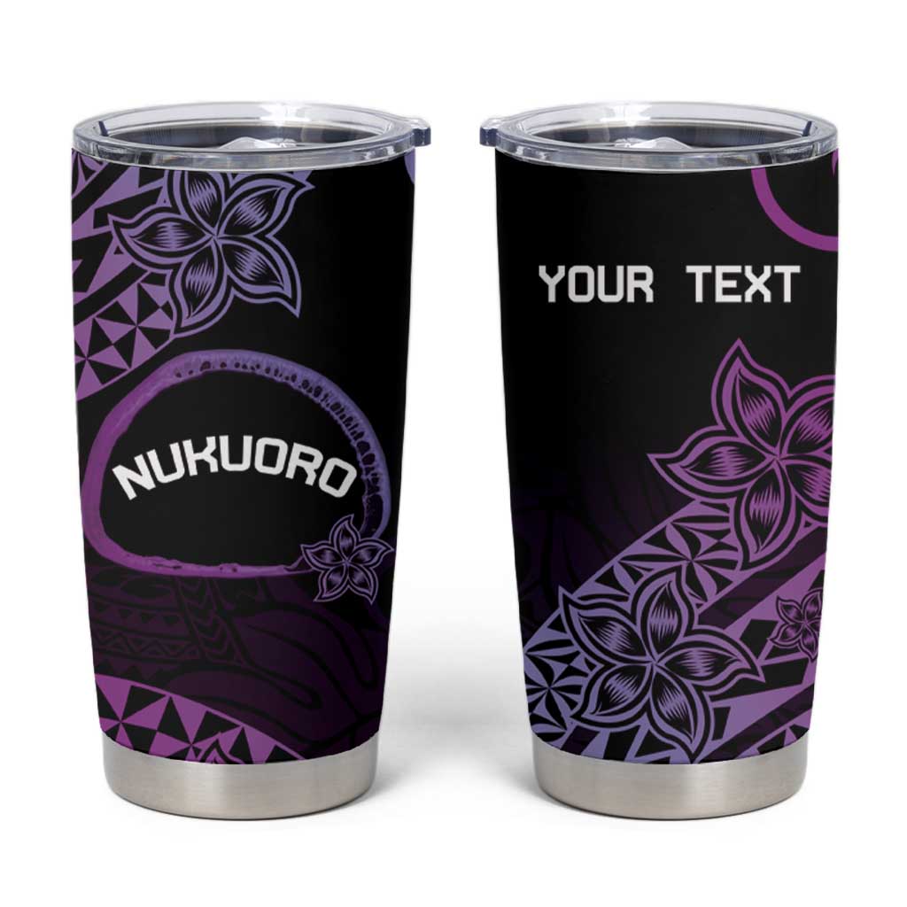 Personalised Pohnpei Nukuoro Micronesia Tumbler Cup Polynesian Tattoo Curves Purple Version LT14 Purple - Polynesian Pride