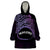 Personalised Pohnpei Nukuoro Micronesia Wearable Blanket Hoodie Polynesian Tattoo Curves Purple Version