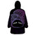 Personalised Pohnpei Nukuoro Micronesia Wearable Blanket Hoodie Polynesian Tattoo Curves Purple Version