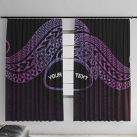 Personalised Pohnpei Nukuoro Micronesia Window Curtain Polynesian Tattoo Curves Purple Version LT14 With Hooks Purple - Polynesian Pride