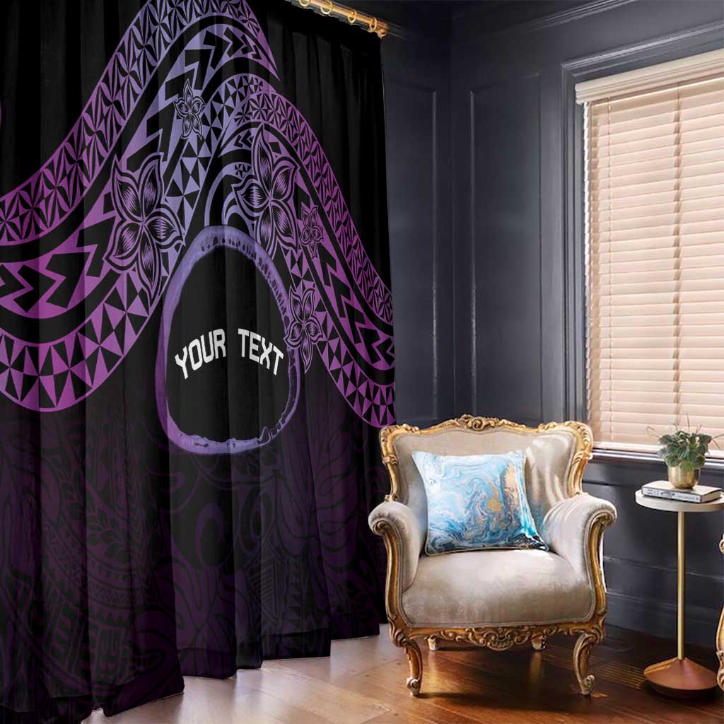 Personalised Pohnpei Nukuoro Micronesia Window Curtain Polynesian Tattoo Curves Purple Version LT14 - Polynesian Pride
