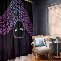 Personalised Pohnpei Nukuoro Micronesia Window Curtain Polynesian Tattoo Curves Purple Version LT14 - Polynesian Pride
